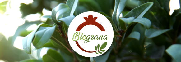 Logo Biograna con hojas